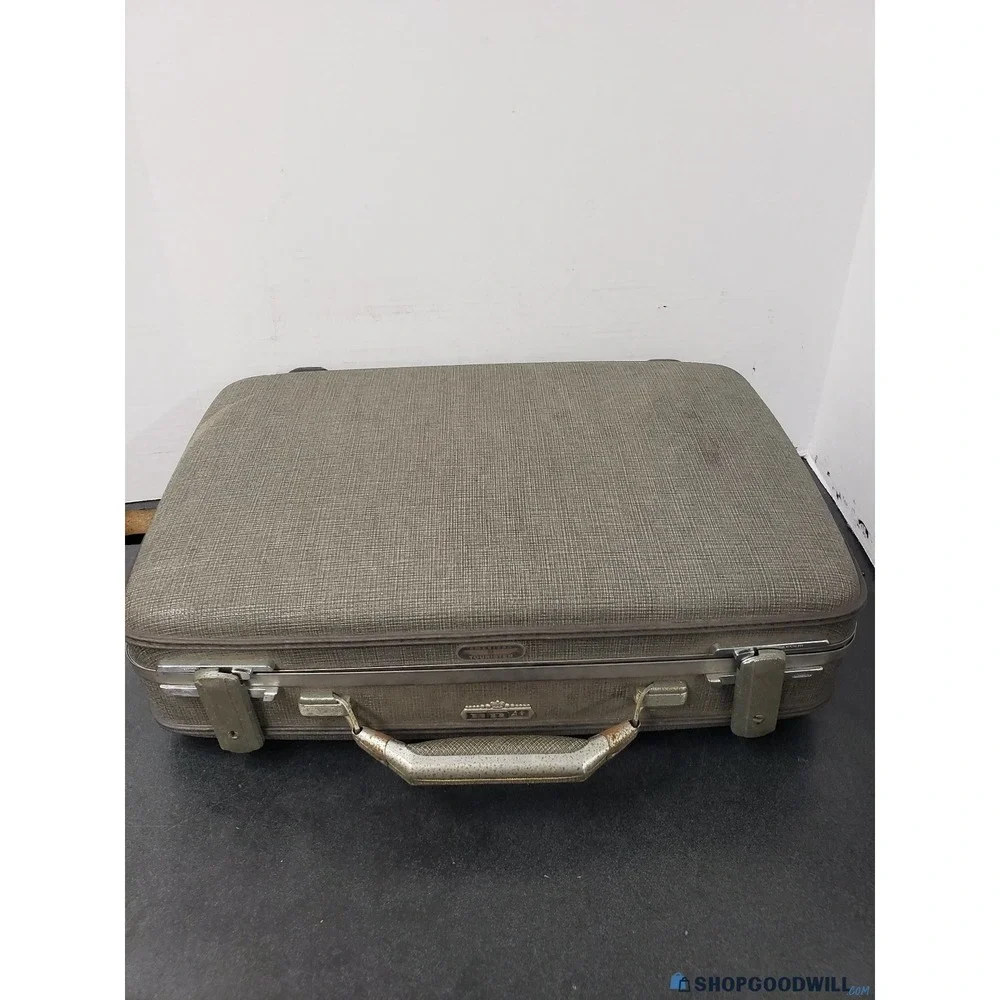 Vintage 60s American Tourister Hard Shell Suitcase MCM Travel Stackable Storage